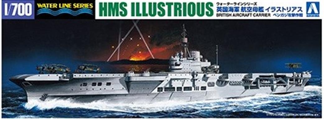 Aoshima 05941 British Aircraft Carrier HMS Illustrious Plastic Kit 1/700