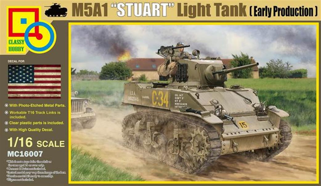 Classy Hobby 1/16 MC16007 M5A1 Stuart Light Tank Early Production Kit