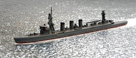 A 1/1200 scale second-hand metal model of Kuma, said to be a Comet model repainted in dark grey with a red waterline, see photograph.
