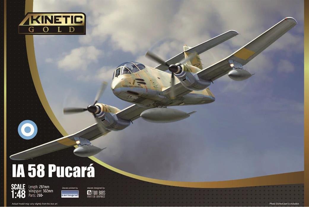 Kinetic Models 1/48 K48078 IA 58 Pucara Ground Attack Aircraft Kit
