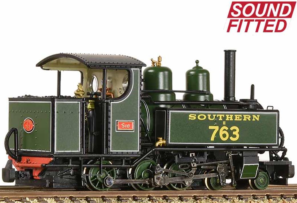 Bachmann OO9 391-032SF SR E763 Sid Baldwin ex-WD 4-6-0T Locomotive Maunsell Lined Green (Sound Fitted)
