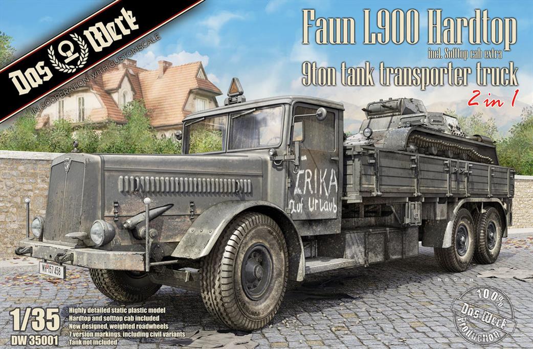 Das Werk 1/35 DW35001 Faun L900 Hardtop German WW2 Transporter Quality Plastic Kit