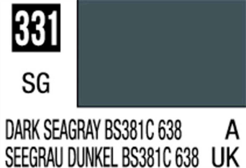 Gunze Sangyo  C331 Mr Color Lacquer Dark Seagray BS381/C638 10ml Glass Bottle