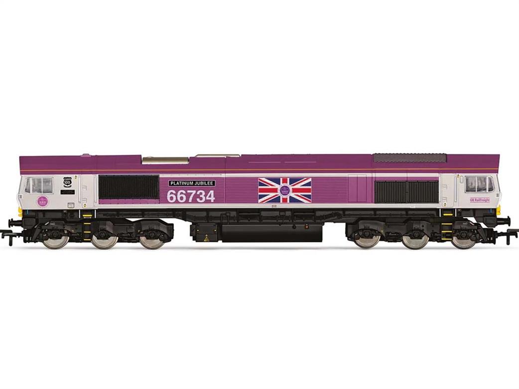 Hornby R30332 GBRf 66734 Platinum Jubilee Class 66 Diesel Locomotive OO