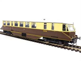 Detailed model of GWR Swindon razor-edge design railcar number 22, as preserved by the Great Western Society at Didcot MPD,