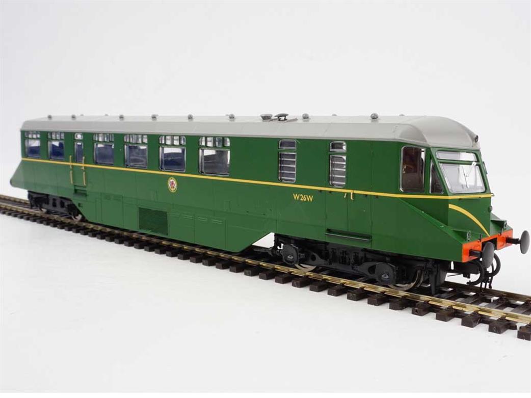 Heljan 19405 BR ex-GWR Razor-edge Type Railcar Green with Speed Whiskers Dark Grey Cab Roof OO