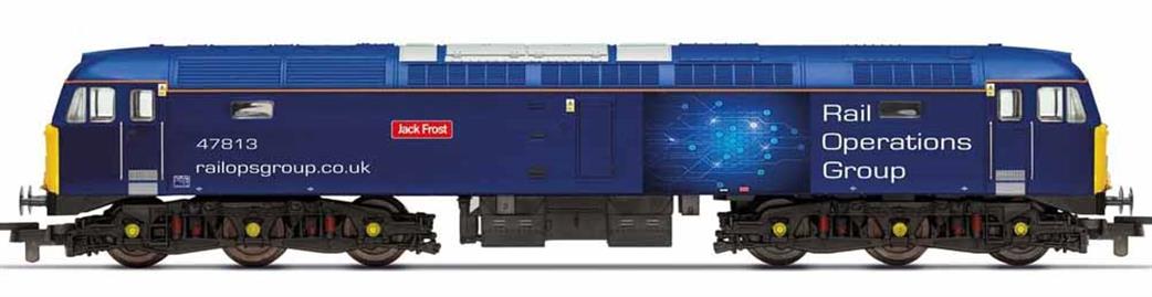Hornby R30042TTS Railroad Plus ROG 47813 Jack Frost Class 47 Co-Co Diesel DCC & TTS Sound OO