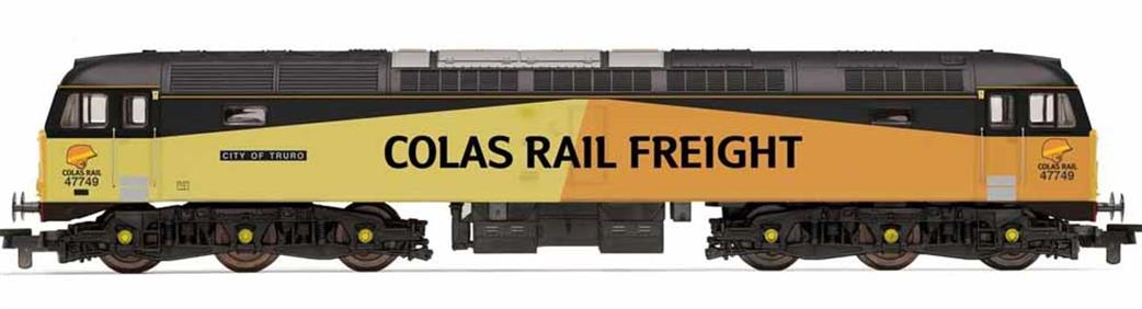 Hornby OO R30045 Railroad Plus Colas Rail 47749 City of Truro Class 47 Co-Co Diesel Colas Yellow & Orange