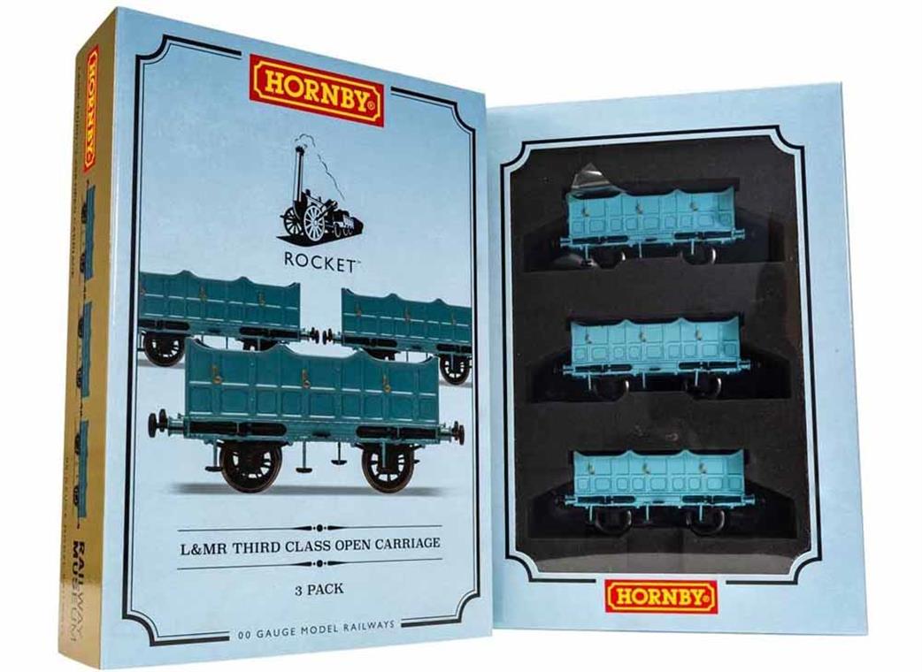 Hornby OO R40102 Liverpool & Manchester Railway Open Third Class Carriage Pack