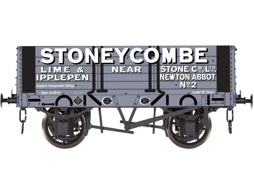 Dapol O Gauge 7F-052-014W Stoneycombe Lime & Stone Co Ipplepen Newton Abbot 5 Pank Open Wagon Weathered