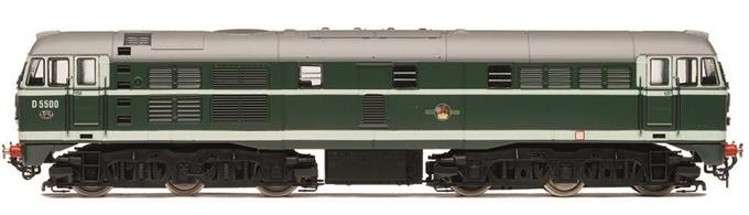 The first locomotive built under the 1955 British Transport Commission's modernisation plan, D5500 hauled mainline services out of London Liverpool Street. Renumbered to 31018 under the TOPS system in 1974, and withdrawn in 1976; D5500 can now be found within the National Railway Museum.