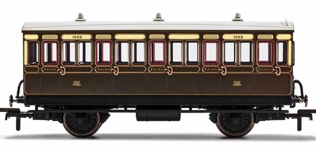 Hornby OO R40066 GWR, 4 Wheel Coach, 3rd Class, 1889 - Era 2/3