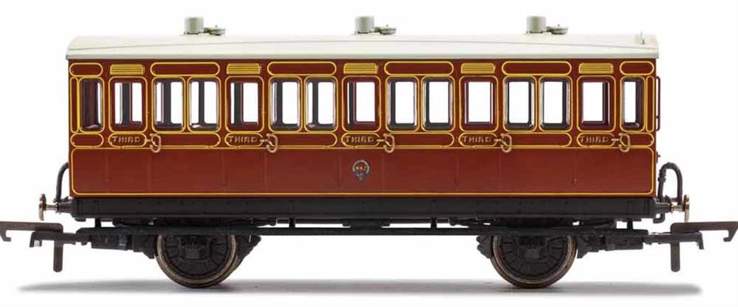 Hornby OO R40070 LB&SCR, 4 Wheel Coach, 3rd Class, 882 - Era 2