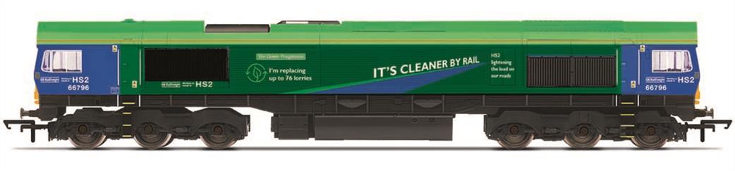Hornby R30151 GBRf 66796 The Green Progressor Class 66 Co-Co HS2 Green Transport Livery OO