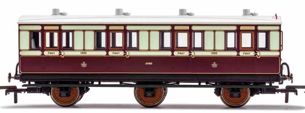 Hornby OO R40073 LNWR, 6 Wheel Coach, 1st Class, 1889 - Era 2