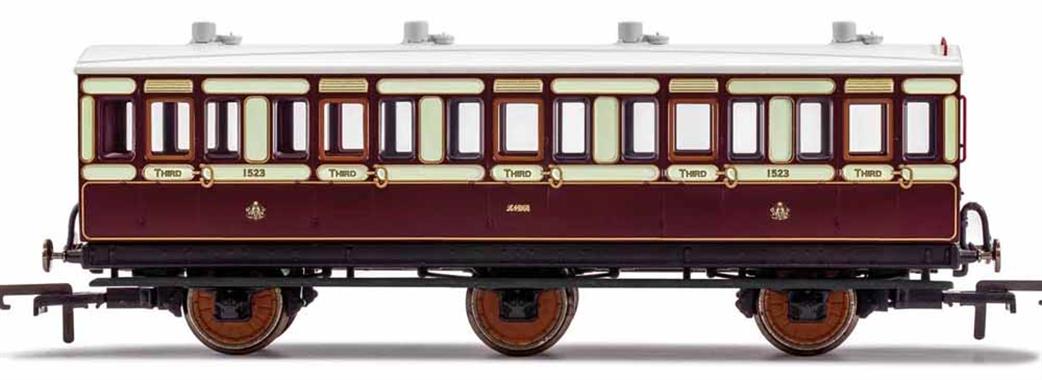 Hornby OO R40074 LNWR, 6 Wheel Coach, 3rd Class, 1523 - Era 2