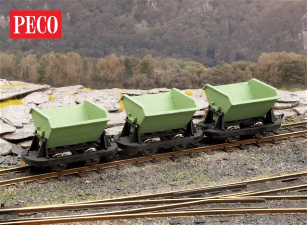 Peco NG7 OR165 V-Skip Side Tip Wagons 3 Laser-cut kits (NG7)