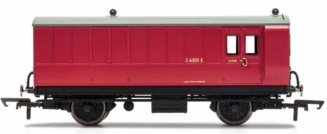 Hornby OO R40080 BR, 4 Wheel Coach, Brake Baggage, E210E - Era 4