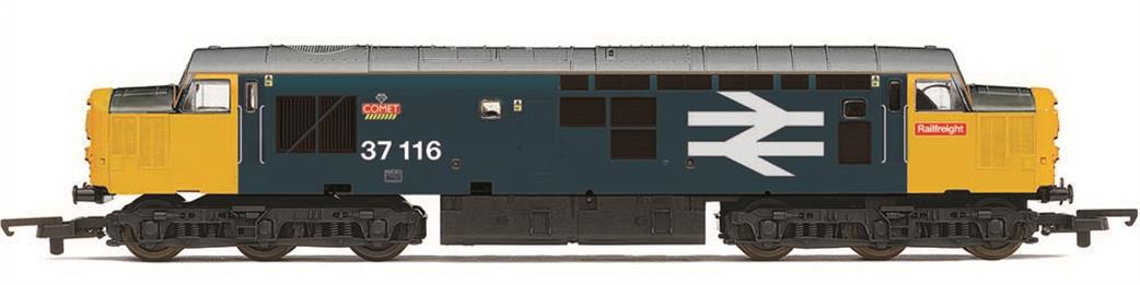 Hornby R30185 RailRoad Plus BR 37116 Comet Class 37 Co-Co Diesel Large Logo Blue Railfreight Lettering OO