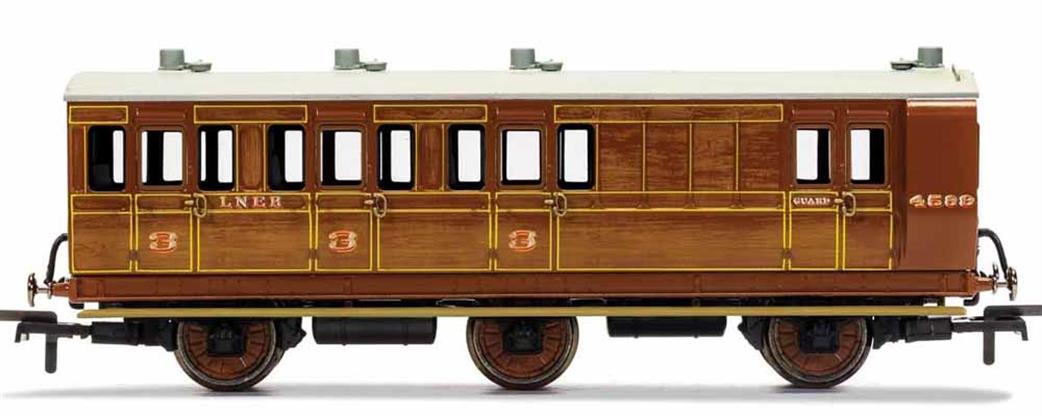 Hornby OO R40083 LNER, 6 Wheel Coach, Brake 3rd Class, 4589 - Era 3