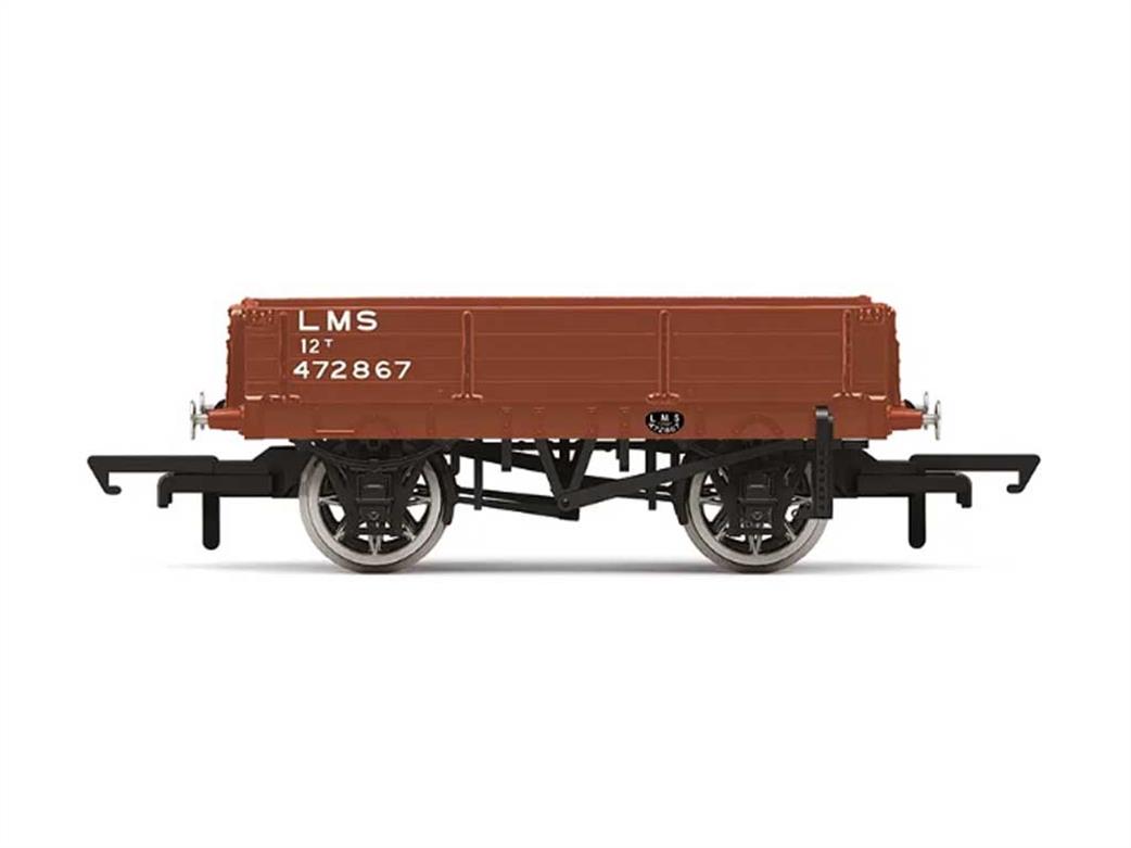 Hornby R60188 LMS 3 Plank Dropside Wagon Open Wagon Bauxite OO