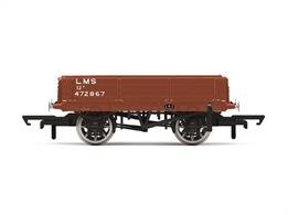 This three plank wagon is typical of the kind that would be used by the LMS, representing one of the smaller capacity wagons that could often be seen loaded with cargo.This open wagon is fitted with NEM couplings and metal wheels, allowing it to roll freely and therefore allowing wagons to run in long rakes behind even small locomotives as may sometimes be tasked with hauling them. This wagon also has internal plank detailing, a load need not be fitted if you do not wish to add one.
