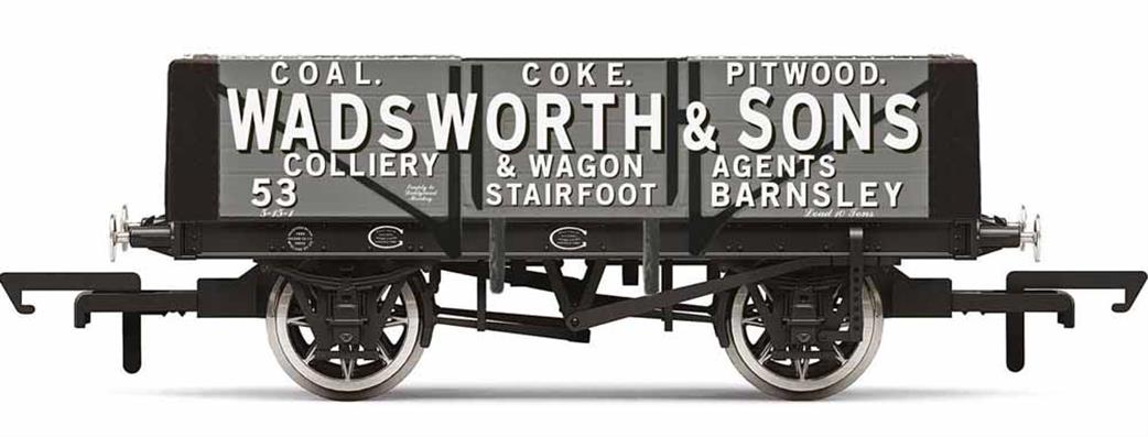 Hornby OO R60024 Wadsworth & Sons Barnsley 5 Plank Open Coal Wagon 53 Grey