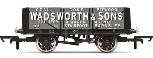 This wagon carries a livery belonging the colliery and agents Wadsworth &amp; Sons. It would have been used to transport materials like coal and coke. This wagon is typical of the freight that could be found on Britain’s railways throughout much of the 20th century.