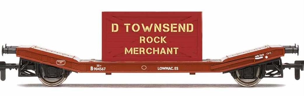 Hornby OO R60033 BR Lowmac Low Bed Machinery Wagon with D Townsend Crated Load