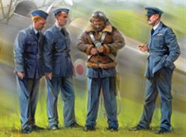 The set includes 27 parts for assemble 4 figures of RAF Cadets of 1941-1945 period.