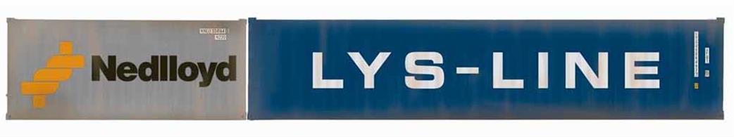 Hornby R60044 Nedlloyd & LYS-Line, Container Pack, 1 x 20’ and 1 x 40’ Containers - Era 11 OO