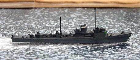 A 1/1250 scale second-hand model of a German torpedo boat of type 1-12 during WW2 by Hansa S79. The model is in very good overall condition, see photograph.