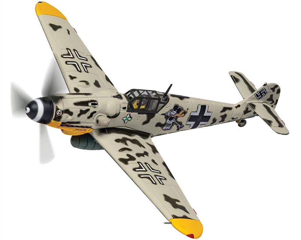 Corgi 1/72 AA27110 Messerschmitt Bf 109G-6 Black Double Chevron Mickey Mouse Hptm.Horst Carganico Pskow South USSR Early 1944
