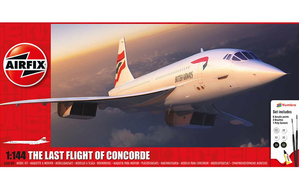 Airfix 1/144 A50189 Concorde Gift Set with Paint & Glue