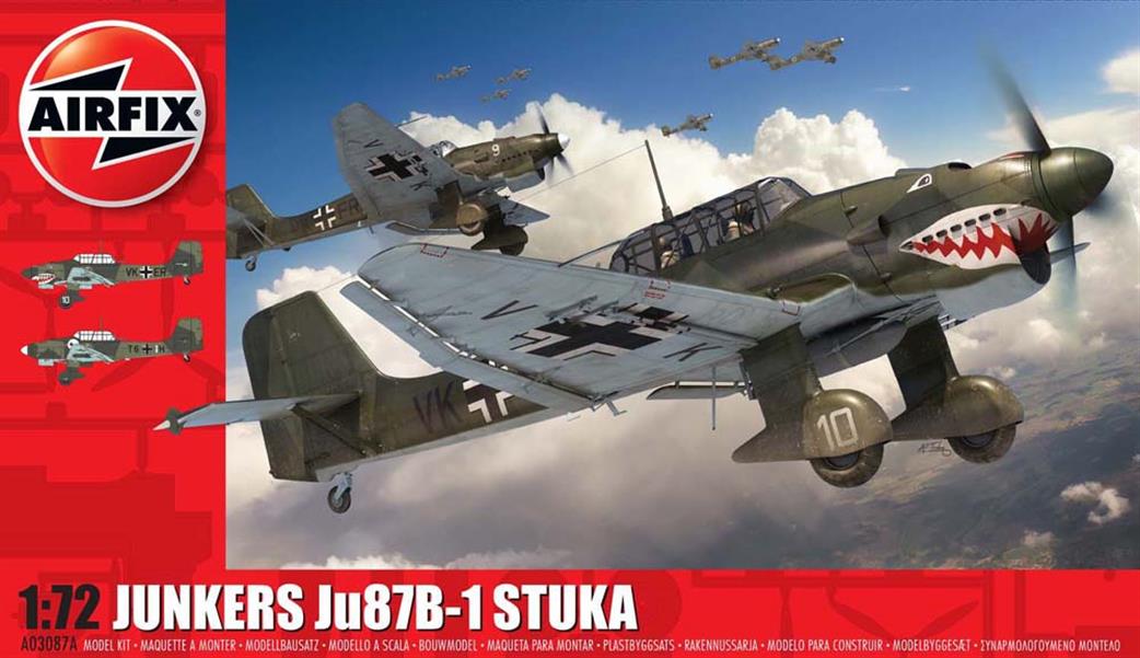 Airfix 1/72 A03087A JU-87 B-1 Stuka Dive Bomber World War 2 Aircraft Kit