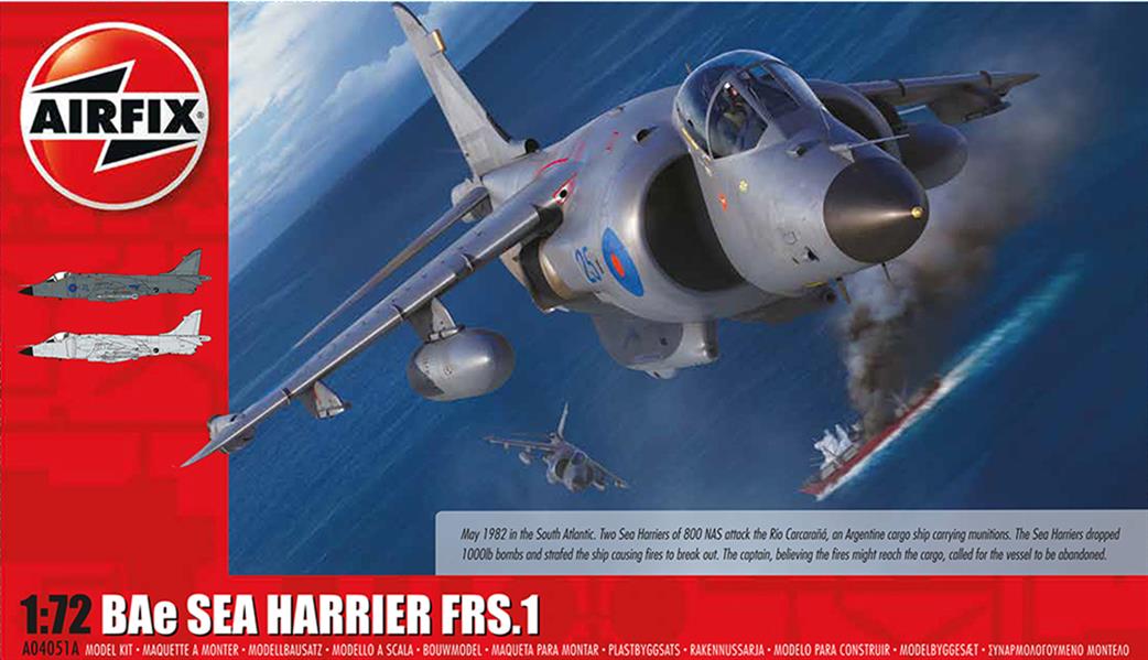Airfix 1/72 A04051A BAE Sea Harrier FRS1 VTOL Aircraft Kit