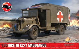 Airfix A1375 1/35th Austin K2/Y Ambulance KitSome of the most important military vehicles of the Second World War didn’t feature huge main guns, neither were they bedecked with ever thicker armour plating, but are no less fascinating to study. One of the most crucial abilities on any battlefield is to be able to transport your wounded troops quickly and efficiently from the front line, to field medical stations some distance behind the fighting, where they could receive the medical attention they needed and potentially save their lives. Although clearly any vehicle could be used for this task, a dedicated ambulance would often allow the wounded to start receiving care straight away and if you were ever in need of one’s services, you would no doubt class these as the most important vehicles on the battlefield.