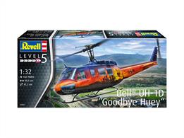 Revell 03867 1/32nd Bell UH-1D Goodbye Huey Helicopter Kit Limited EditionGlue and paints are required to assemble