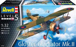 Revell 03846 1/32nd Gloster Gladiator Mk.11 Fighter KitNumber of Parts 140  Length 256mm   Wingspan 306mm