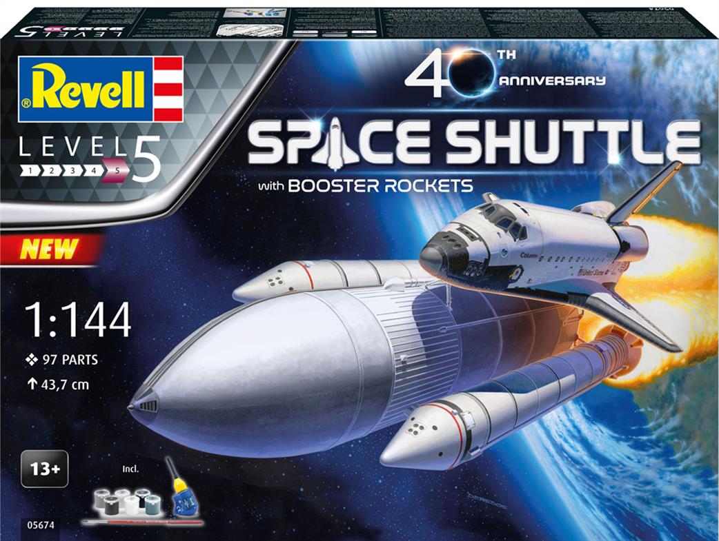 Revell 1/144 05674 Space Shuttle with Boosters 40th Anniversary Kit Gift Set