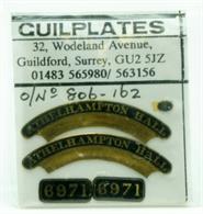 Guilplates 6971 Athelhampton Hall PlatesNameplatesCab Plates &amp; Tender Number plateNo Shed Plate