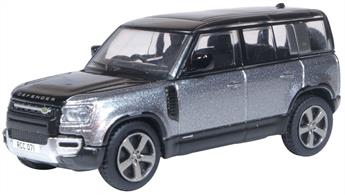 Oxford Diecast 76ND110X002 1/76th New Land Rover Defender 110 Eiger Grey