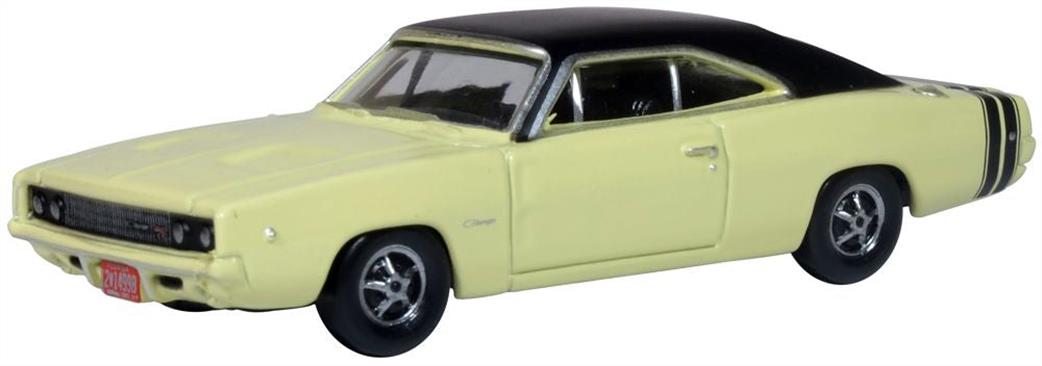 Oxford Diecast 1/87 87DC68004 Dodge Charger 1968 Yellow/Black