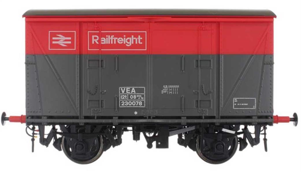Dapol O Gauge 7F-049-005 BR VEA 12-Ton Air Braked Vanwide Covered Box Van 230078 Railfreight Red & Grey RTR
