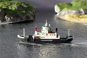 A 1/1250 scale waterline model of Coruisk a Calmac ferry made in metal and fully painted by Rhenania Junior Miniaturen RJ256.