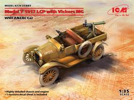 The set includes 96 parts for assembly of Model T 1917 LCP car model kit and 44 parts for assembly of Vickers MG model kit.