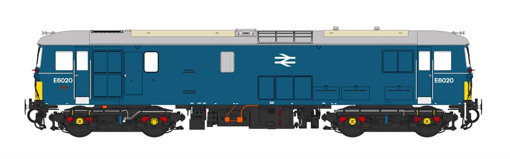 Heljan O Gauge 7311 Class 73 BR Rail Blue Small Yellow Panels Light Grey Roof Unnumbered