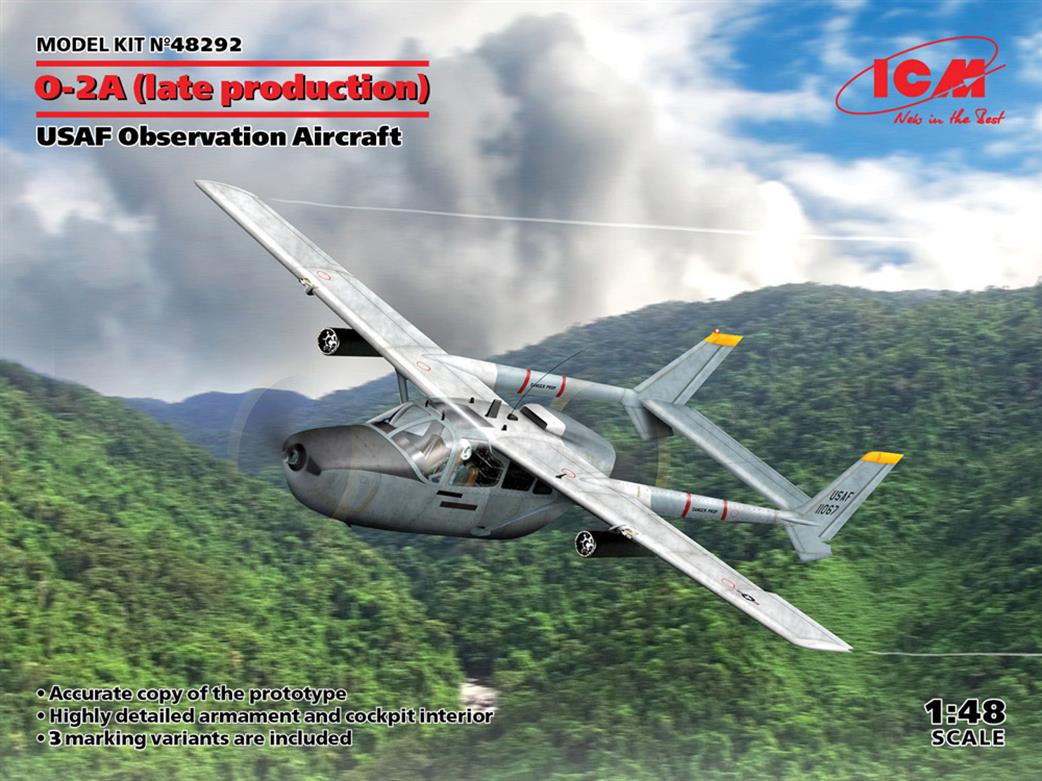 ICM 1/48 48292 US O-2A Skymaster Twin Boom Light Aircraft Kit