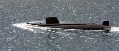 A 1/1250 scale waterline model of an Astute-class submarine diving by Coastlines Models CL-SS02a.