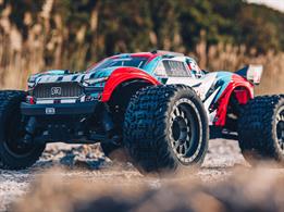 ARRMA takes its 4X4 3S BLX speed bashing platform to the next level with the VORTEKS Stadium Truck RTR. It's the fastest, most advanced ARRMA 1/10 scale 4X4 model yet, and the first to include the benefits of Spektrum Smart electronics and AVC.Key FeaturesStrong Composite ChassisConvenient Modular DesignMulti-surface, vented dBoots Katar tread tyresDurable 37T 1.35 module metal differential gears and silicone O-ringsDouble wishbone suspension front and rearWith the installed, 2S or 3S compatible Spektrum™ Firma™ 3200Kv brushless motor, the VORTEKS™ is fast right out of the box. Using a 3S LiPo battery and an optional pinion gear, it easily becomes the first ARRMA® 4X4 3S BLX model capable of 60 mph and more!The proven tough ARRMA® 4X4 platform lets you bash at high speeds in almost any environment - off-road, on dirt and grass, on parking lots and over paved and asphalt surfaces. Its durability comes from a strong composite chassis featuring extended height dirt defenders, oil-filled shocks with silicone O-rings, metal geared differentials and more. Rugged bumpers and high-traction dBoots® Katar™ tyres mounted on tough, gun-metal colored wheels add to its unstoppable performance. The VORTEKS™ 4X4 3S BLX also includes a sleek, new stadium truck body with tough, injection-moulded wing and protective roof skids.ARRMA® adds the security of advanced Spektrum™ electronics to the VORTEKS™ Stadium Truck's speed and toughness to create a totally exhilarating bashing experience. With its included DX3 DSMR® 2.4GHz radio system, SR6200A receiver and Firma™ 100A ESC, this is the first ARRMA® 1/10 scale 4X4 model to provide the benefits of AVC® (Active Vehicle Control®) and Smart technology straight out of the box.With the AVC® system's on-demand traction control, you can dial-in extra stability as needed to carve corners or nail jumps without backing off the power. You have full-throttle freedom over rough terrain, slick surfaces and loose dirt. When you don't want the extra traction, just dial back the stability. The DX3 radio's AVC® system works behind the scenes, making hundreds of minute steering and throttle adjustments per second to keep the VORTEKS™ Stadium Truck precisely on the line you want to hold.Download the optional Spektrum™ Dashboard™ app to your mobile device - it's available free from the iPhone App Store and Google Play - to take full advantage of the Smart electronics' telemetry capabilities. Once you connect your mobile device wirelessly via Bluetooth to the VORTEKS™ Stadium Truck's DX3 transmitter, you can use it to view top speed, battery voltage and other essential data in real time (requires an optional BT2000 Bluetooth Module, available separately).The ARRMA® VORTEKS™ 4X4 3S BLX Stadium Truck RTR represents the highest level of speed and technology found yet in the proven tough ARRMA® 4X4 platform. If you're a basher who wants the best - and who appreciates outstanding value - it's all right here.